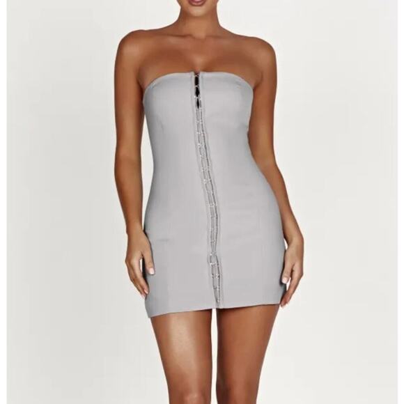 Meshki Ornella Hook and Eye Bodycon Mini Dress Size S - Picture 1 of 7